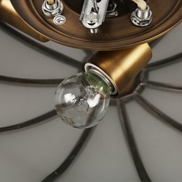Plafoniera a filo moderna in rame decorativa 3 lampadine E26/E27