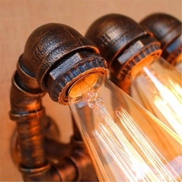 Applique da parete rustica stile country con luce ambientale, 3 lampadine E27, 23 cm