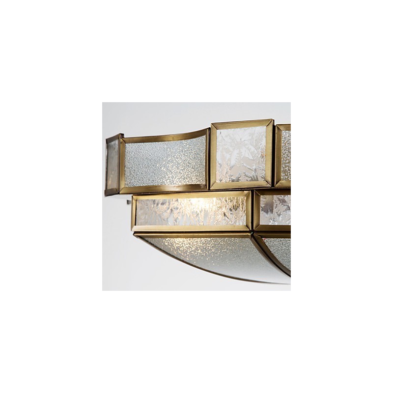 Plafoniera moderna in rame decorativa stile retrò a montaggio a filo 4 luci E26/E27