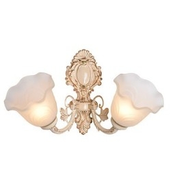 Applique da parete country mini finitura pittura, luce verso l'alto, 2 lampadine E27/E26