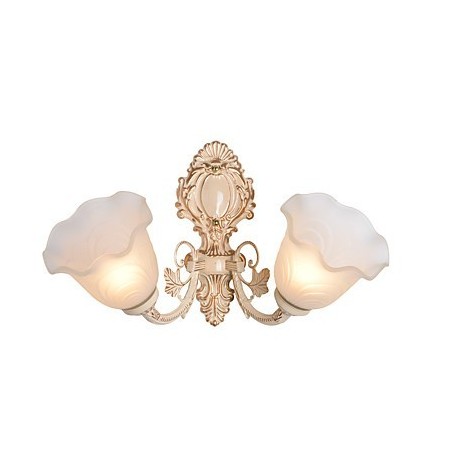 Applique da parete country mini finitura pittura, luce verso l'alto, 2 lampadine E27/E26