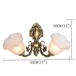 Applique da parete country mini finitura pittura, luce verso l'alto, 2 lampadine E27/E26