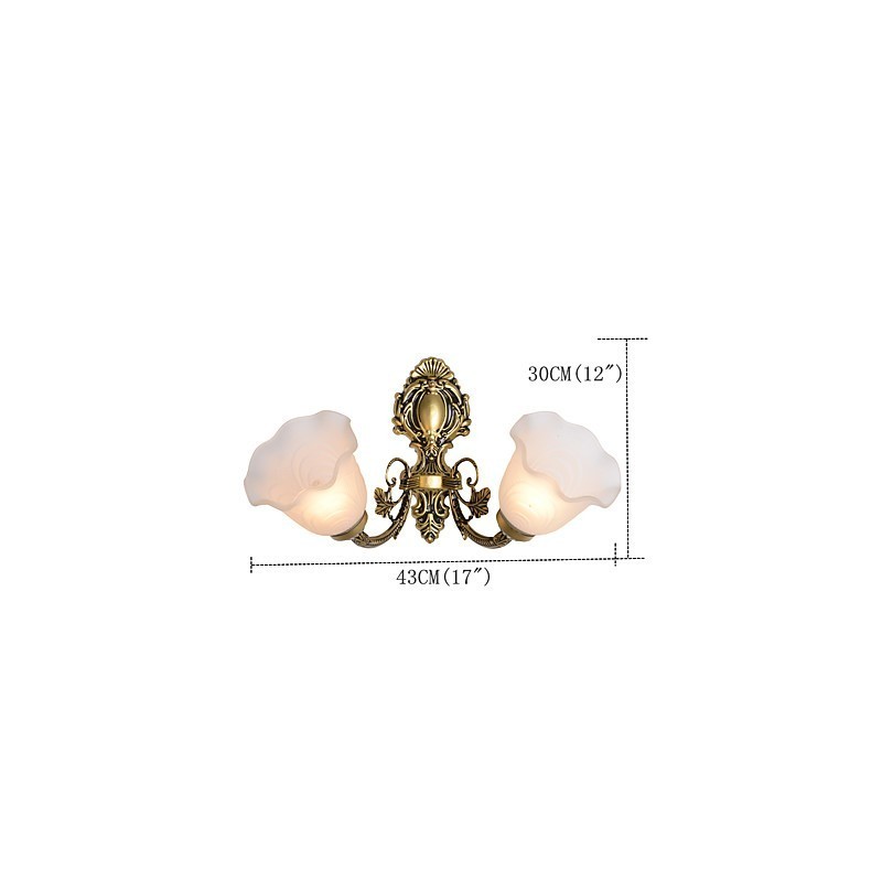 Applique da parete country mini finitura pittura, luce verso l'alto, 2 lampadine E27/E26