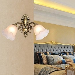Applique da parete country mini finitura pittura, luce verso l'alto, 2 lampadine E27/E26