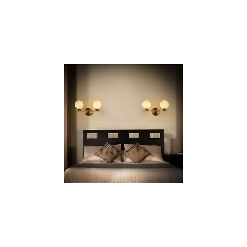 Applique da parete mini moderna bronzo luce verso l'alto 2x G4