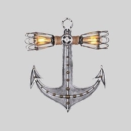 Applique da parete a ancora in legno vintage