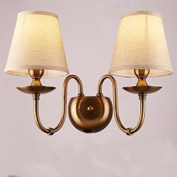 Applique da parete classica elettroplaccata con protezione occhi, faretto da incasso, E14, 2 luci