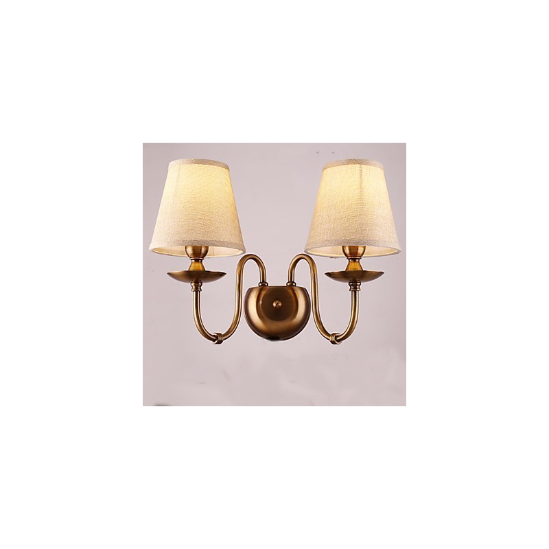 Applique da parete classica elettroplaccata con protezione occhi, faretto da incasso, E14, 2 luci