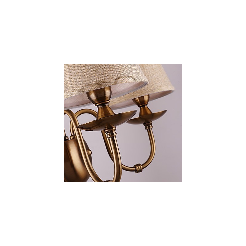 Applique da parete classica elettroplaccata con protezione occhi, faretto da incasso, E14, 2 luci