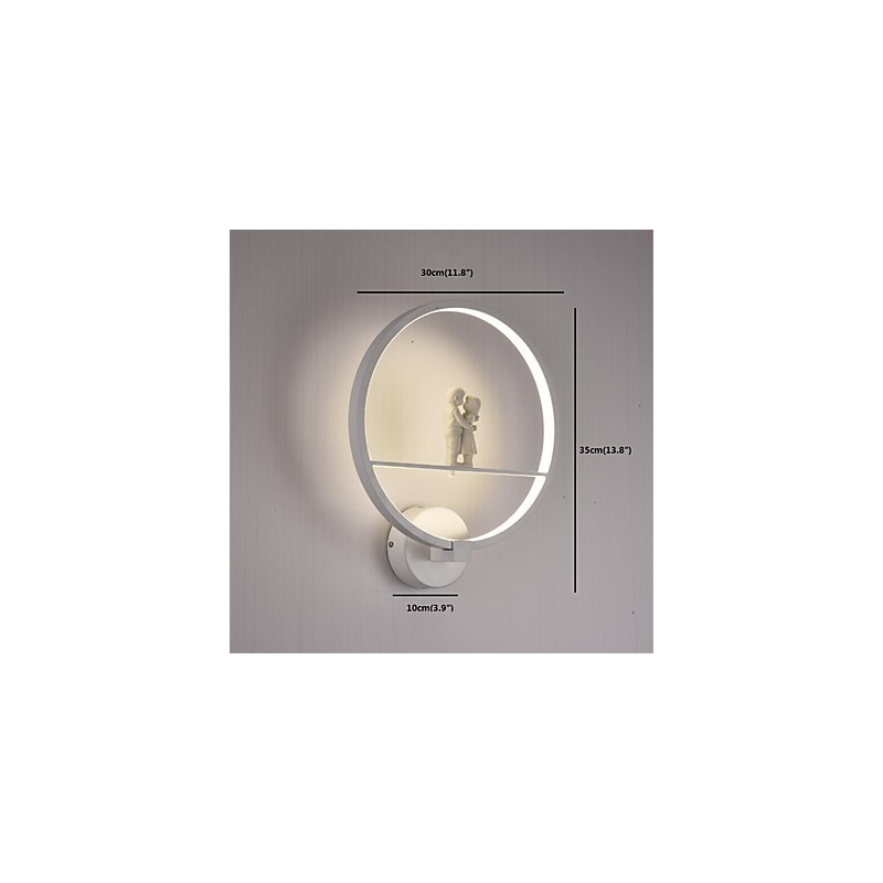 Applique da parete moderna contemporanea con LED integrato, luce ambientale, 18 W