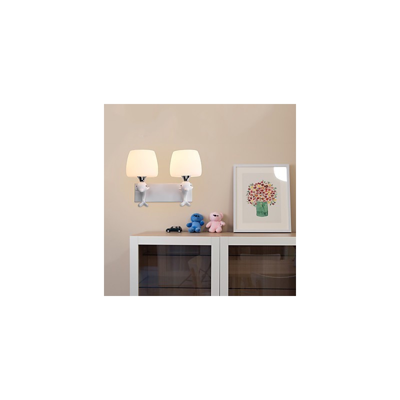 Applique da parete moderna contemporanea effetto pittura protezione occhi luce ambientale E14