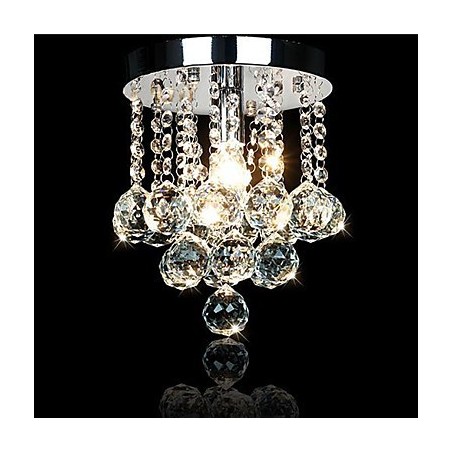 Lampadario a filo in cristallo cromato