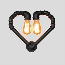 Vintage Water Pipe Lovering Heart Applique da parete industriale metallo