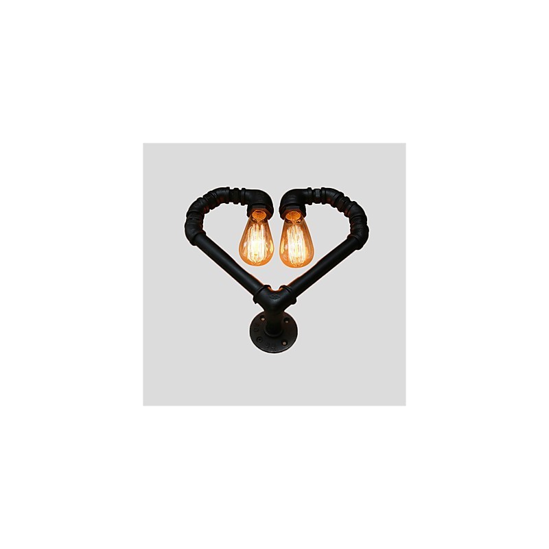 Vintage Water Pipe Lovering Heart Applique da parete industriale metallo