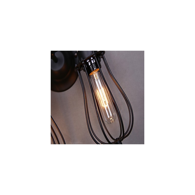 Applique da parete rustica classica tradizionale con braccio oscillante, pittura, 2x E27