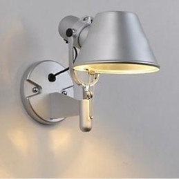 Applique da parete moderna argento con protezione occhi, luce ambientale