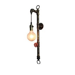 Applique da parete in ferro finitura ottone antico 18x8,5x70 cm E27