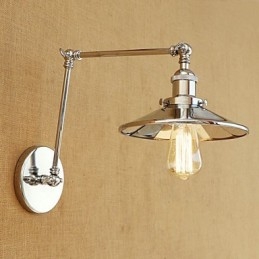 Applique da parete rustica country retrò elettrolitica con braccio oscillante, luce ambientale