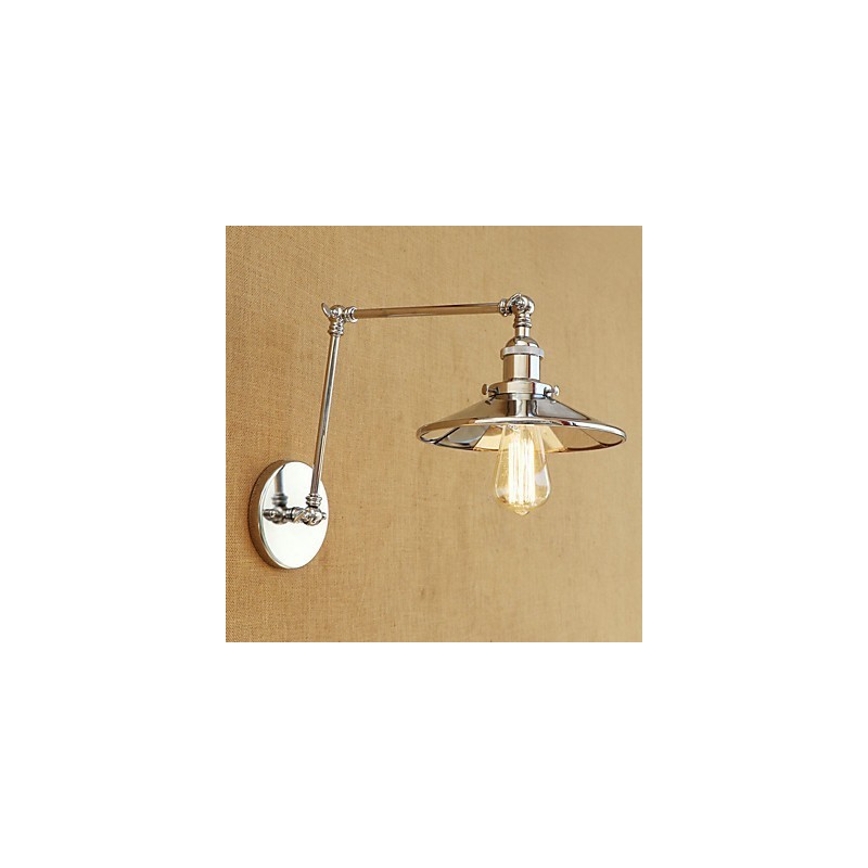 Applique da parete rustica country retrò elettrolitica con braccio oscillante, luce ambientale