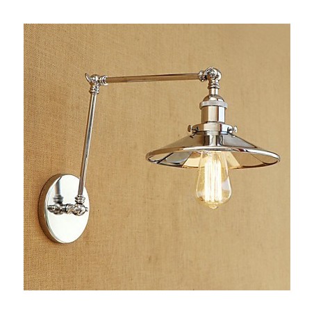 Applique da parete rustica country retrò elettrolitica con braccio oscillante, luce ambientale