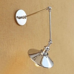 Applique da parete rustica country retrò elettrolitica con braccio oscillante, luce ambientale