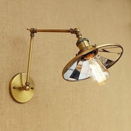 Applique da parete rustica country retrò elettrolitica con braccio oscillante, luce ambientale