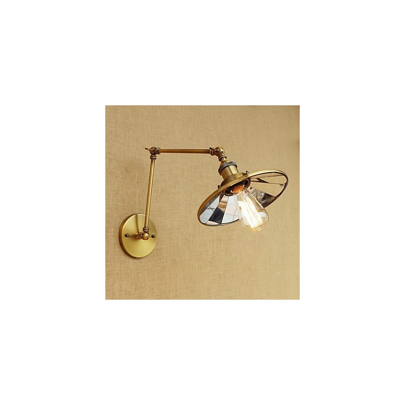 Applique da parete rustica country retrò elettrolitica con braccio oscillante, luce ambientale