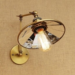 Applique da parete rustica country retrò elettrolitica con braccio oscillante, luce ambientale