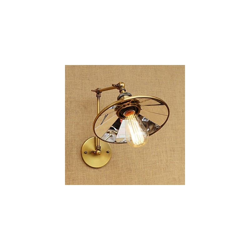 Applique da parete rustica country retrò elettrolitica con braccio oscillante, luce ambientale