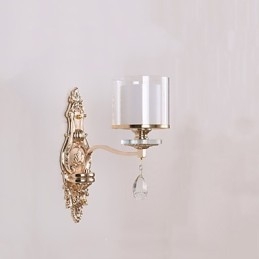 Applique da parete moderna elettroplaccata con luce ambientale e protezione occhi E14