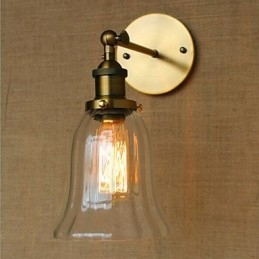 Applique da parete mini retrò con luce ambientale, elettroplaccata, protezione occhi