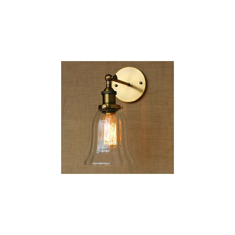 Applique da parete mini retrò con luce ambientale, elettroplaccata, protezione occhi