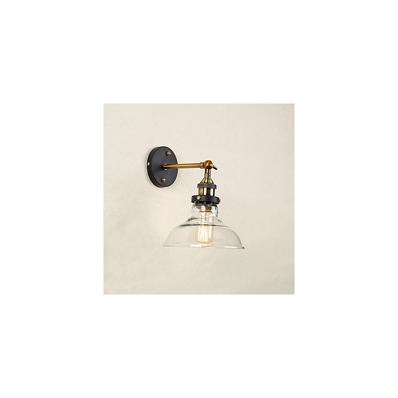 Applique da parete downlight galvanizzata stile rustico classico moderna E27 60W