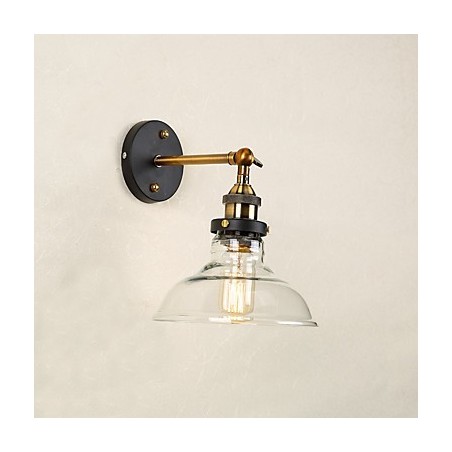 Applique da parete downlight galvanizzata stile rustico classico moderna E27 60W