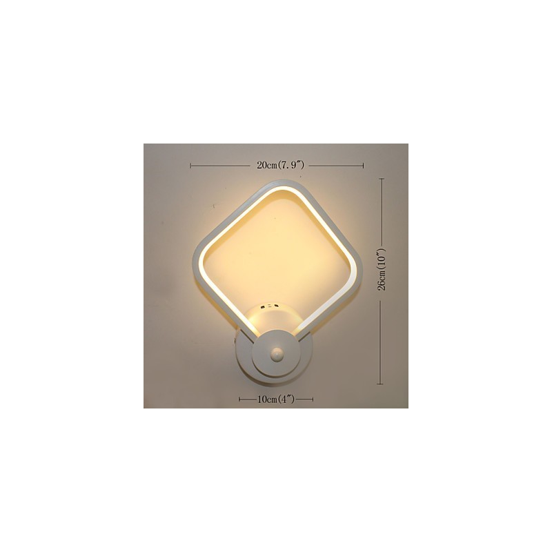 Applique da parete moderna in alluminio con LED integrato, 20 x 8 x 26 cm