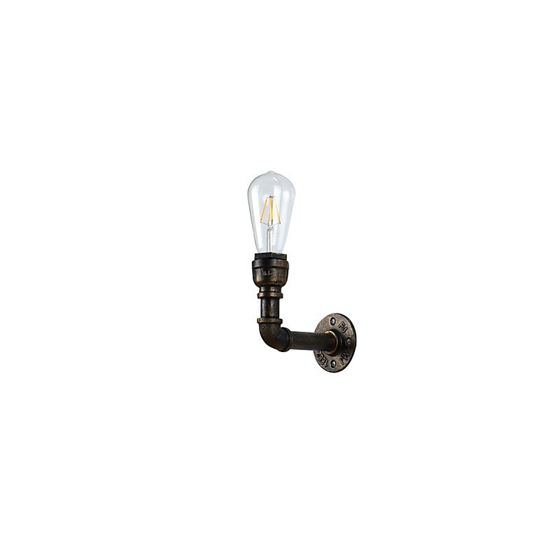 Applique da parete LED rustica classica in ottone antico E27 4 W