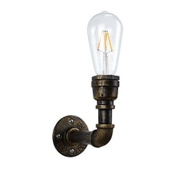Applique da parete LED rustica classica in ottone antico E27 4 W