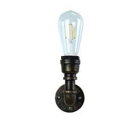 Applique da parete LED rustica classica in ottone antico E27 4 W