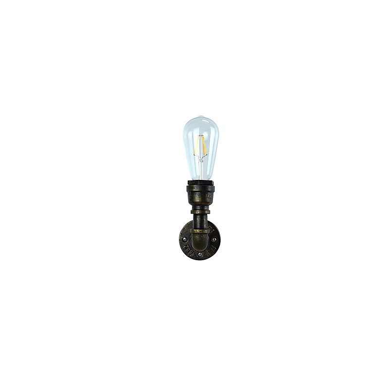 Applique da parete LED rustica classica in ottone antico E27 4 W