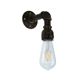 Applique da parete LED rustica classica in ottone antico E27 4 W