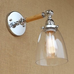 Applique da parete con braccio oscillante elettroplaccata moderna contemporanea country retrò