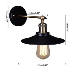 Applique da parete vintage in metallo, 1 lampadina E26/E27, 60 W