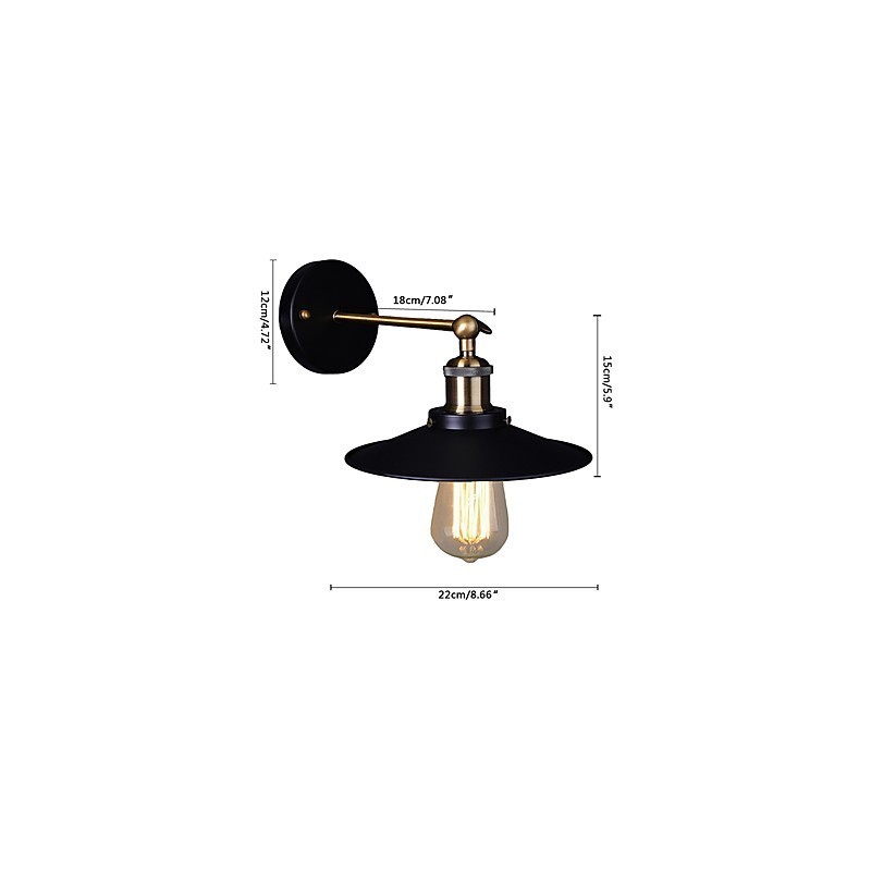 Applique da parete vintage in metallo, 1 lampadina E26/E27, 60 W