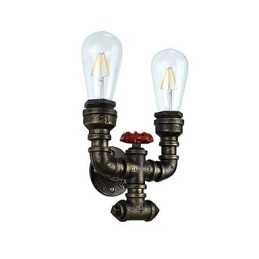 Applique da parete LED rustic lodge tradizionale classica in ottone antico