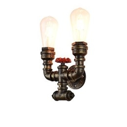 Applique da parete LED rustic lodge tradizionale classica in ottone antico