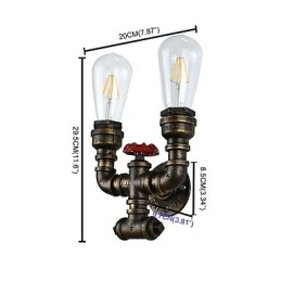 Applique da parete LED rustic lodge tradizionale classica in ottone antico