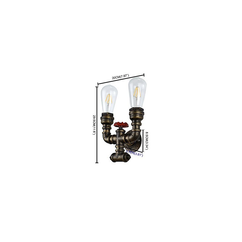 Applique da parete LED rustic lodge tradizionale classica in ottone antico