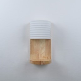 Applique da parete mini in vetro e legno massello