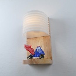 Applique da parete mini in vetro e legno massello
