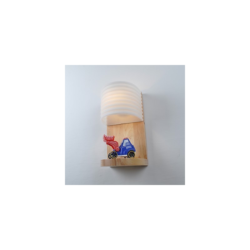 Applique da parete mini in vetro e legno massello